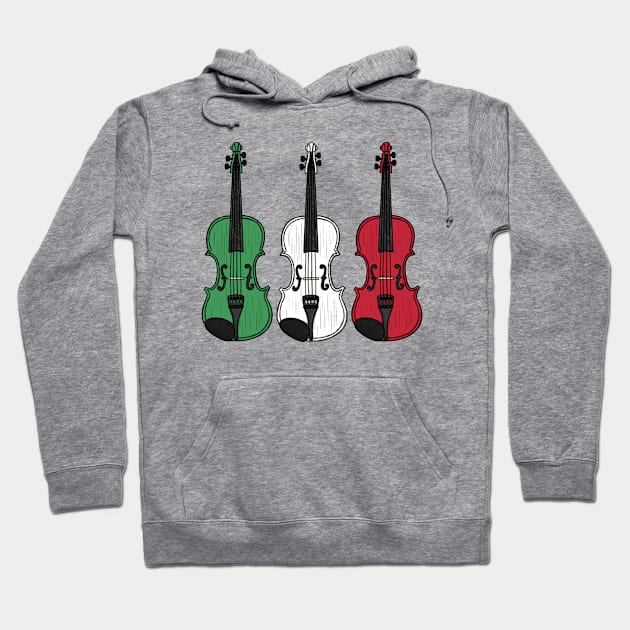 Violin Italian Flag Violinist Musician Italy Hoodie by doodlerob